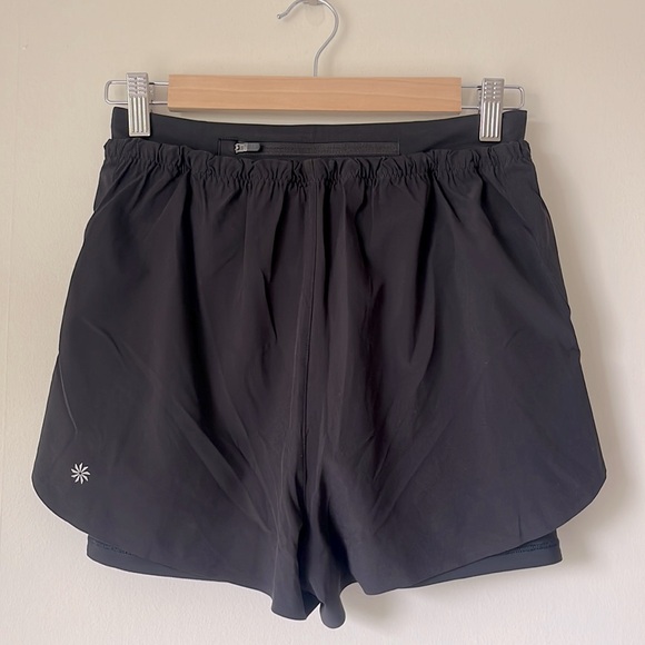 Athleta 2 in 1 Mile Marker Double Layer Running Shorts - Black NWOT - Picture 5 of 7